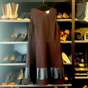 New! Never worn! Mini dress with faux leather detail
